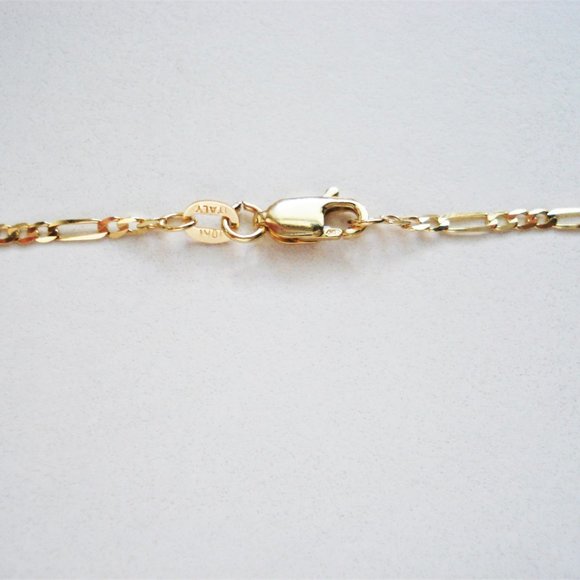 Real 10K Gold Cross Necklace, High Quality ITALY 10K Gold Cross Figaro Chain 20" - Picture 6 of 6